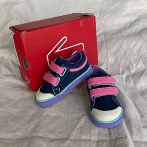 Kids' Pink and Blue Velcro Sneakers